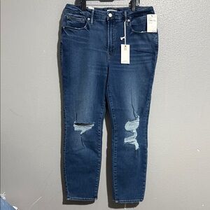 Good American Dark Blue Distressed Jeans